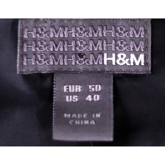 H&M Mens Gray wool Blazer 2 Button Sports Coat Suit Jacket Notch Lapel 40 - Picture 8 of 12